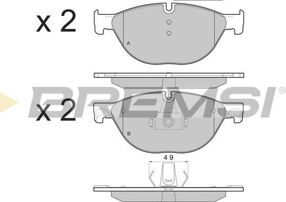 Bremsi BP3451 - Тормозные колодки, дисковые, комплект autospares.lv