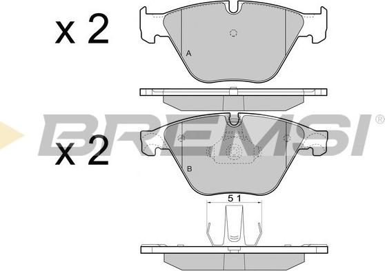 Bremsi BP3452 - Тормозные колодки, дисковые, комплект autospares.lv