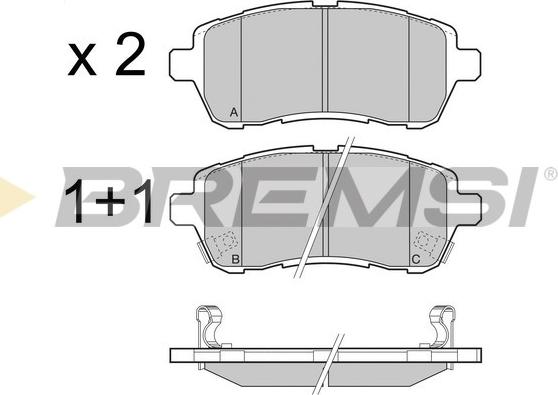 Bremsi BP3466 - Тормозные колодки, дисковые, комплект autospares.lv