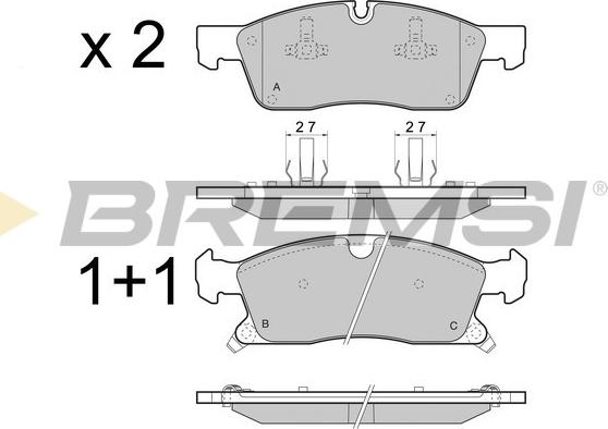 Bremsi BP3460 - Тормозные колодки, дисковые, комплект autospares.lv