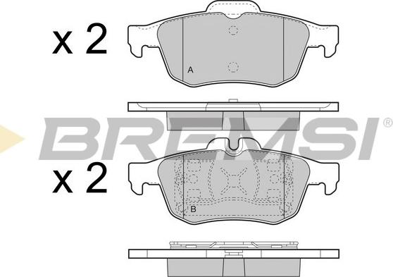 Bremsi BP3468 - Тормозные колодки, дисковые, комплект autospares.lv