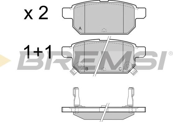 Bremsi BP3467 - Тормозные колодки, дисковые, комплект autospares.lv