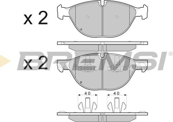 Bremsi BP3409 - Тормозные колодки, дисковые, комплект autospares.lv