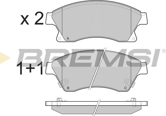 Bremsi BP3404 - Тормозные колодки, дисковые, комплект autospares.lv