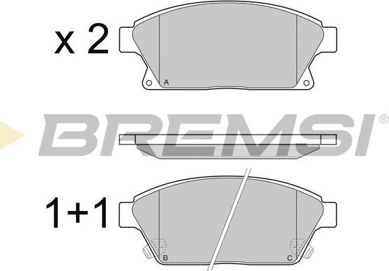 Bremsi BP3405 - Тормозные колодки, дисковые, комплект autospares.lv