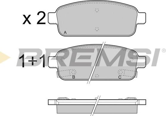 Bremsi BP3406 - Тормозные колодки, дисковые, комплект autospares.lv