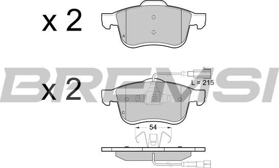 Bremsi BP3413 - Тормозные колодки, дисковые, комплект autospares.lv