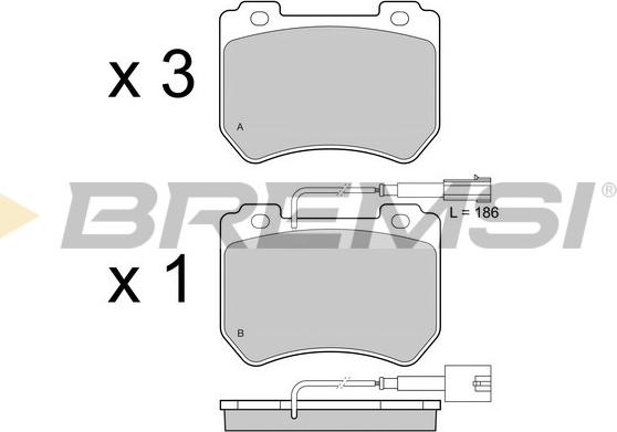 Bremsi BP3412 - Тормозные колодки, дисковые, комплект autospares.lv