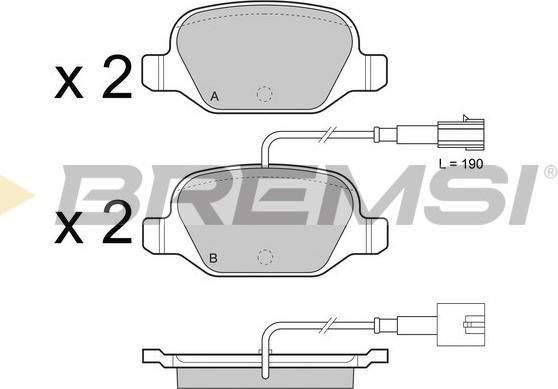 Bremsi BP3489 - Тормозные колодки, дисковые, комплект autospares.lv