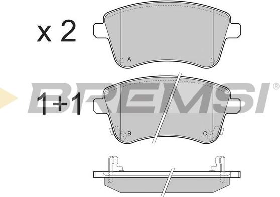 Bremsi BP3486 - Тормозные колодки, дисковые, комплект autospares.lv