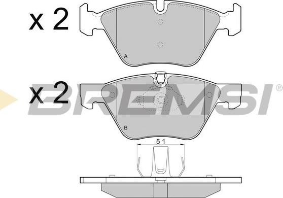 Bremsi BP3488 - Тормозные колодки, дисковые, комплект autospares.lv