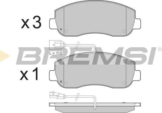 Bremsi BP3439 - Тормозные колодки, дисковые, комплект autospares.lv