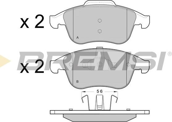 Bremsi BP3431 - Тормозные колодки, дисковые, комплект autospares.lv