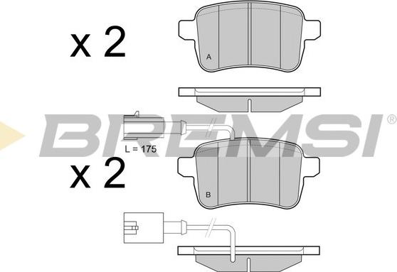 Bremsi BP3438 - Тормозные колодки, дисковые, комплект autospares.lv