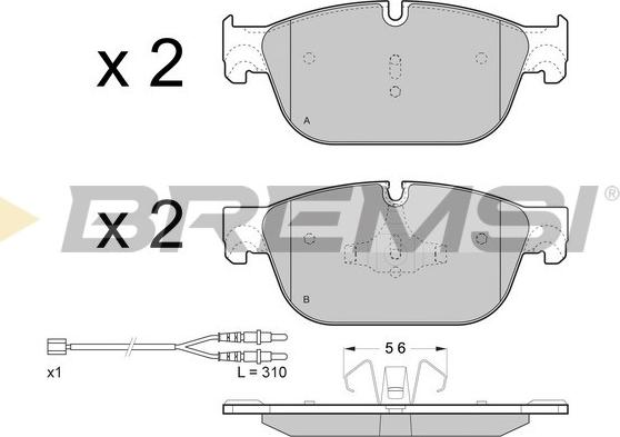 Bremsi BP3432 - Тормозные колодки, дисковые, комплект autospares.lv