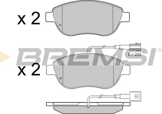 Bremsi BP3426 - Тормозные колодки, дисковые, комплект autospares.lv