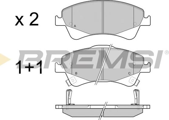 Bremsi BP3422 - Тормозные колодки, дисковые, комплект autospares.lv