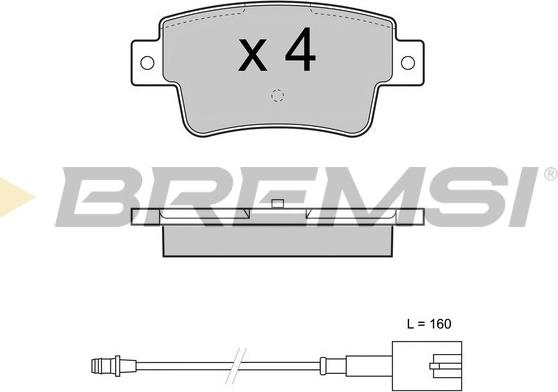 Bremsi BP3427 - Тормозные колодки, дисковые, комплект autospares.lv