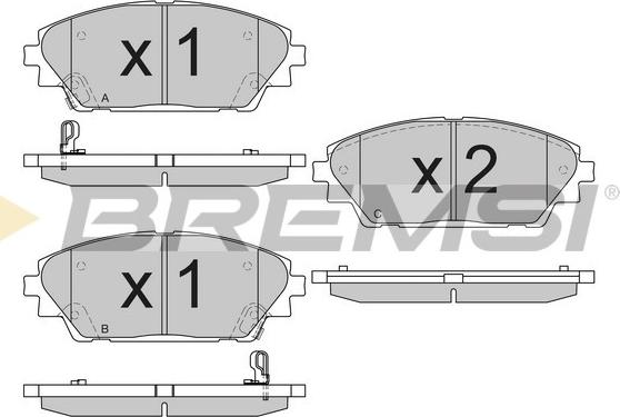 Bremsi BP3556 - Тормозные колодки, дисковые, комплект autospares.lv