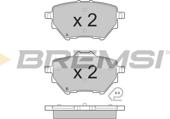 Bremsi BP3561 - Тормозные колодки, дисковые, комплект autospares.lv