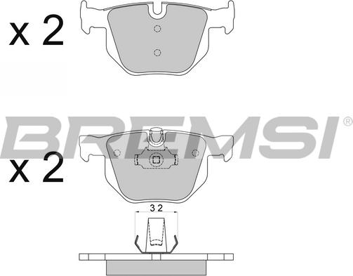 Bremsi BP3509 - Тормозные колодки, дисковые, комплект autospares.lv