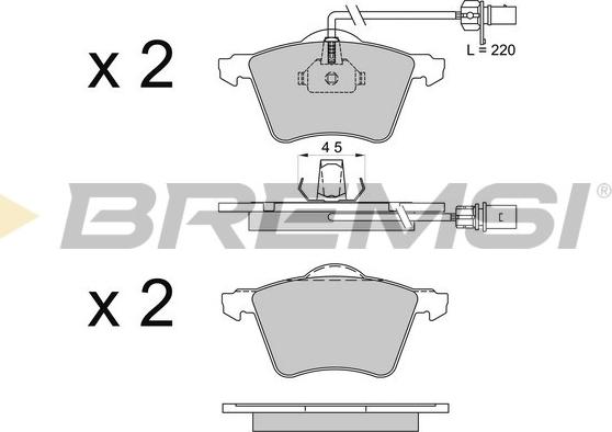 Bremsi BP3506 - Тормозные колодки, дисковые, комплект autospares.lv