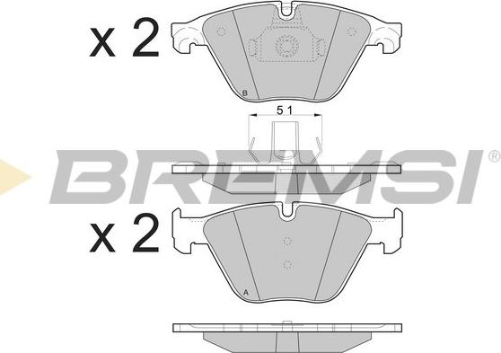 Bremsi BP3500 - Тормозные колодки, дисковые, комплект autospares.lv