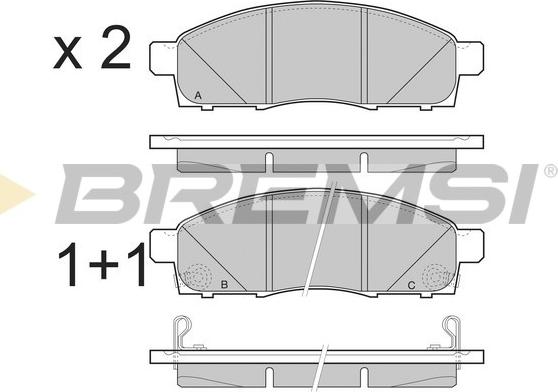 Bremsi BP3501 - Тормозные колодки, дисковые, комплект autospares.lv