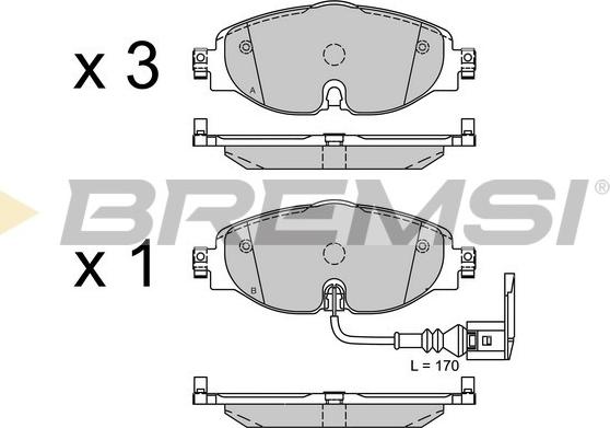 Bremsi BP3516 - Тормозные колодки, дисковые, комплект autospares.lv