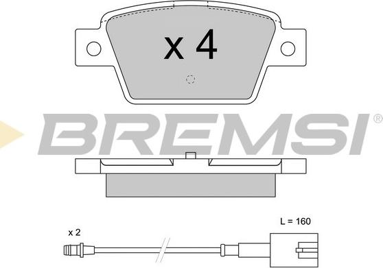 Bremsi BP3511 - Тормозные колодки, дисковые, комплект autospares.lv