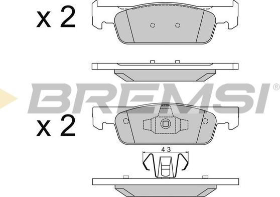 Bremsi BP3512 - Тормозные колодки, дисковые, комплект autospares.lv