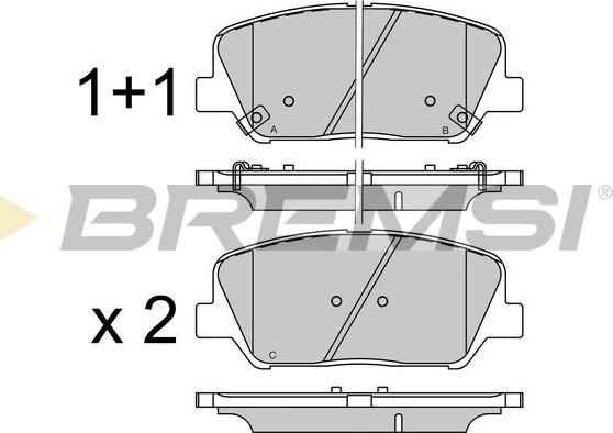 Bremsi BP3530 - Тормозные колодки, дисковые, комплект autospares.lv