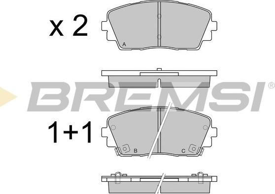 Bremsi BP3532 - Тормозные колодки, дисковые, комплект autospares.lv