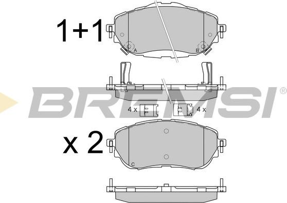 Bremsi BP3537 - Тормозные колодки, дисковые, комплект autospares.lv
