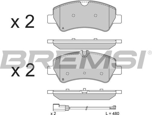 Bremsi BP3526 - Тормозные колодки, дисковые, комплект autospares.lv