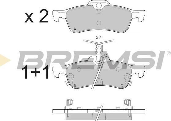 Bremsi BP3528 - Тормозные колодки, дисковые, комплект autospares.lv