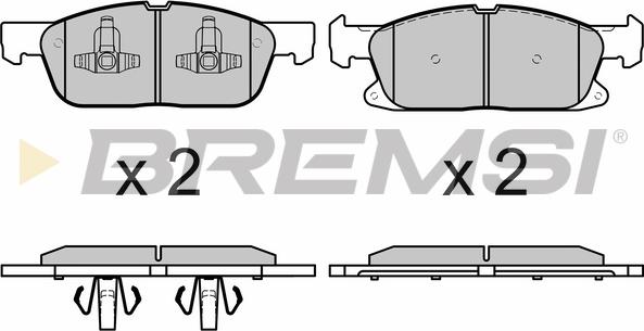 Bremsi BP3666 - Тормозные колодки, дисковые, комплект autospares.lv