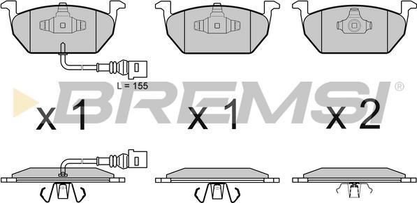 Bremsi BP3631 - Тормозные колодки, дисковые, комплект autospares.lv