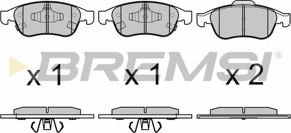 Bremsi BP3671 - Тормозные колодки, дисковые, комплект autospares.lv