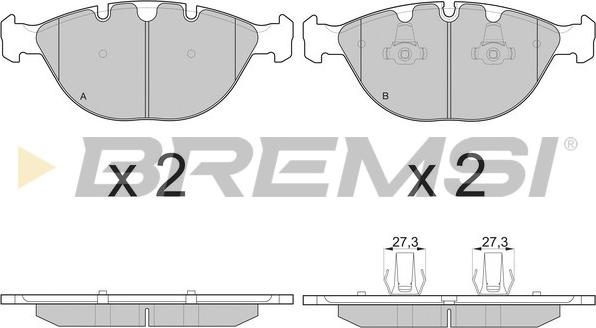 Bremsi BP3096 - Тормозные колодки, дисковые, комплект autospares.lv