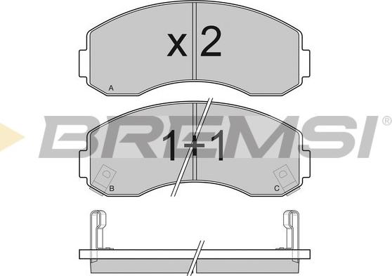 Bremsi BP3044 - Тормозные колодки, дисковые, комплект autospares.lv