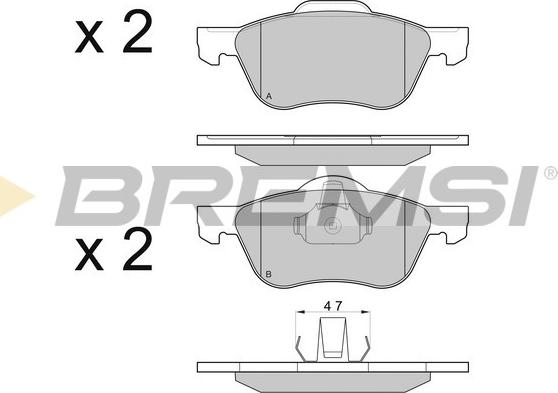 Bremsi BP3048 - Тормозные колодки, дисковые, комплект autospares.lv