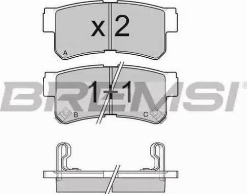 Bremsi BP3043 - Тормозные колодки, дисковые, комплект autospares.lv