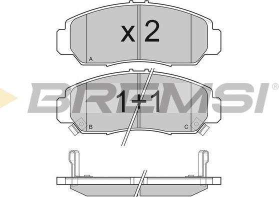 Bremsi BP3059 - Тормозные колодки, дисковые, комплект autospares.lv