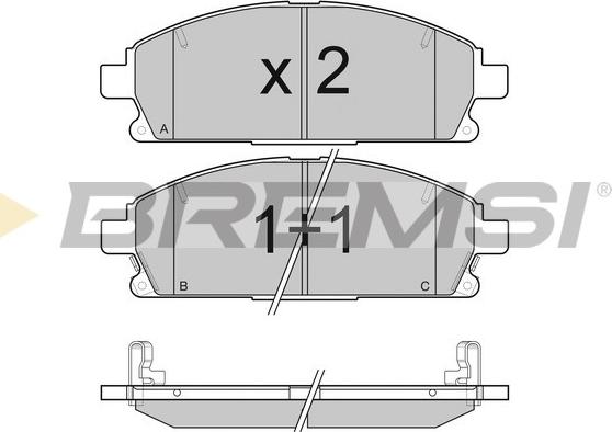 Bremsi BP3068 - Тормозные колодки, дисковые, комплект autospares.lv