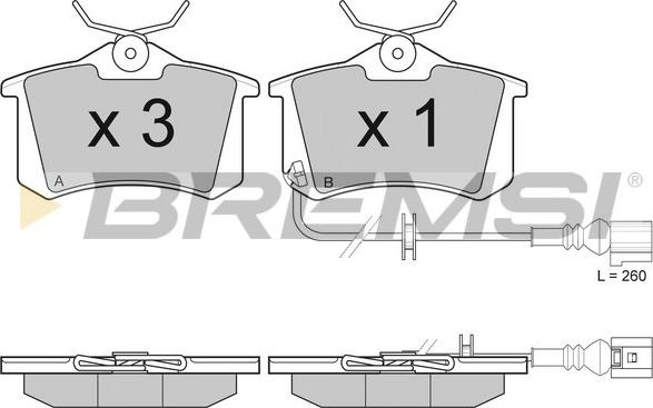 Bremsi BP3005 - Тормозные колодки, дисковые, комплект autospares.lv