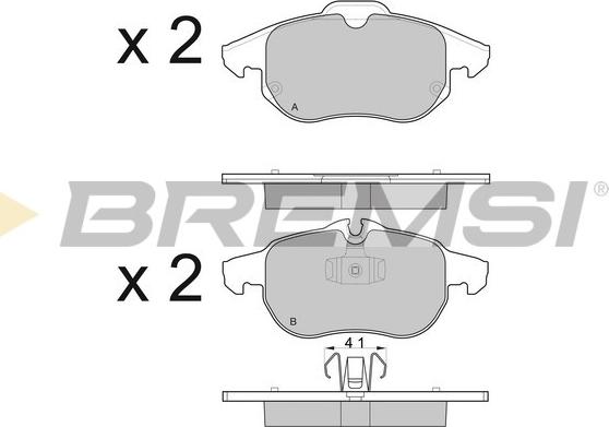 Bremsi BP3014 - Тормозные колодки, дисковые, комплект autospares.lv