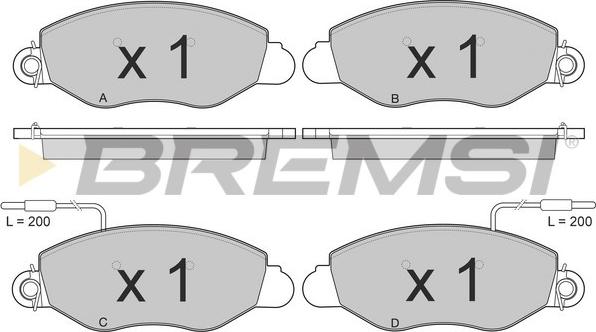 Bremsi BP3016 - Тормозные колодки, дисковые, комплект autospares.lv