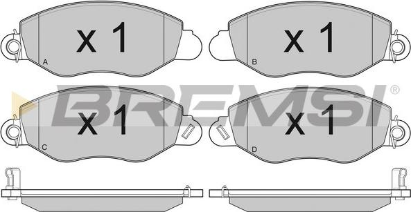 Bremsi BP3010 - Тормозные колодки, дисковые, комплект autospares.lv