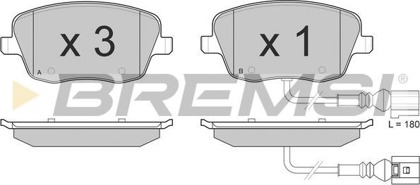 Bremsi BP3013 - Тормозные колодки, дисковые, комплект autospares.lv